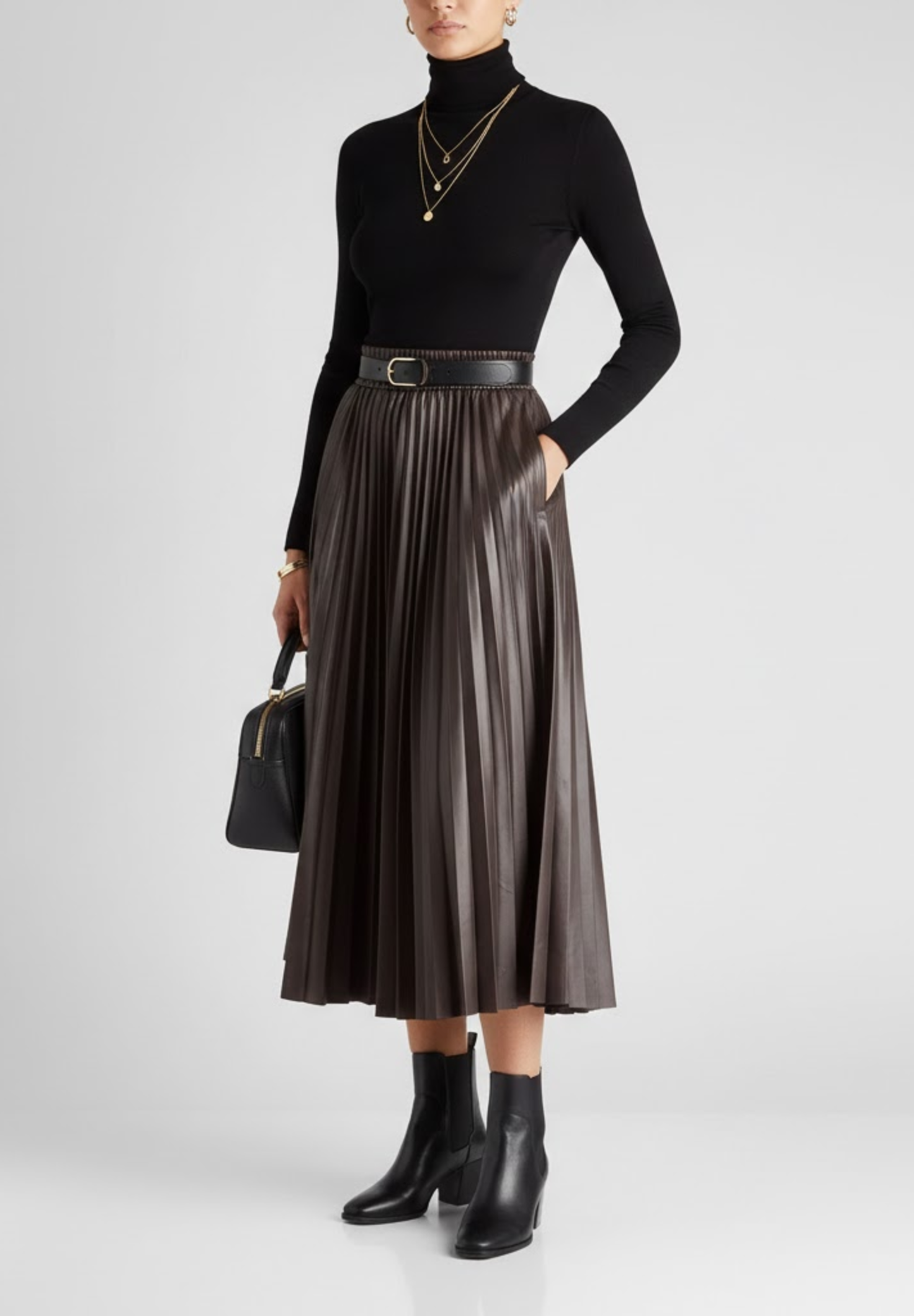 Jupe en cuir plissée