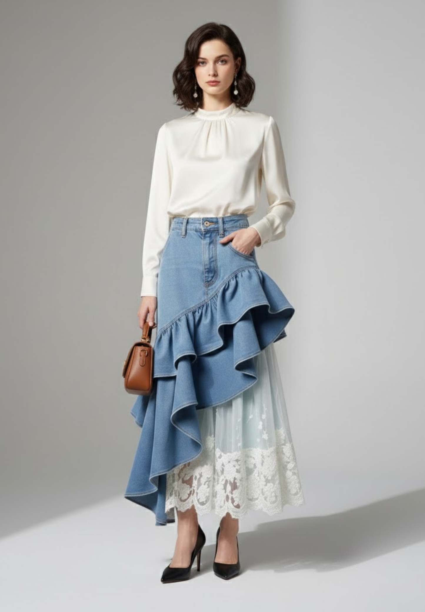 Jupe plissée longue chic