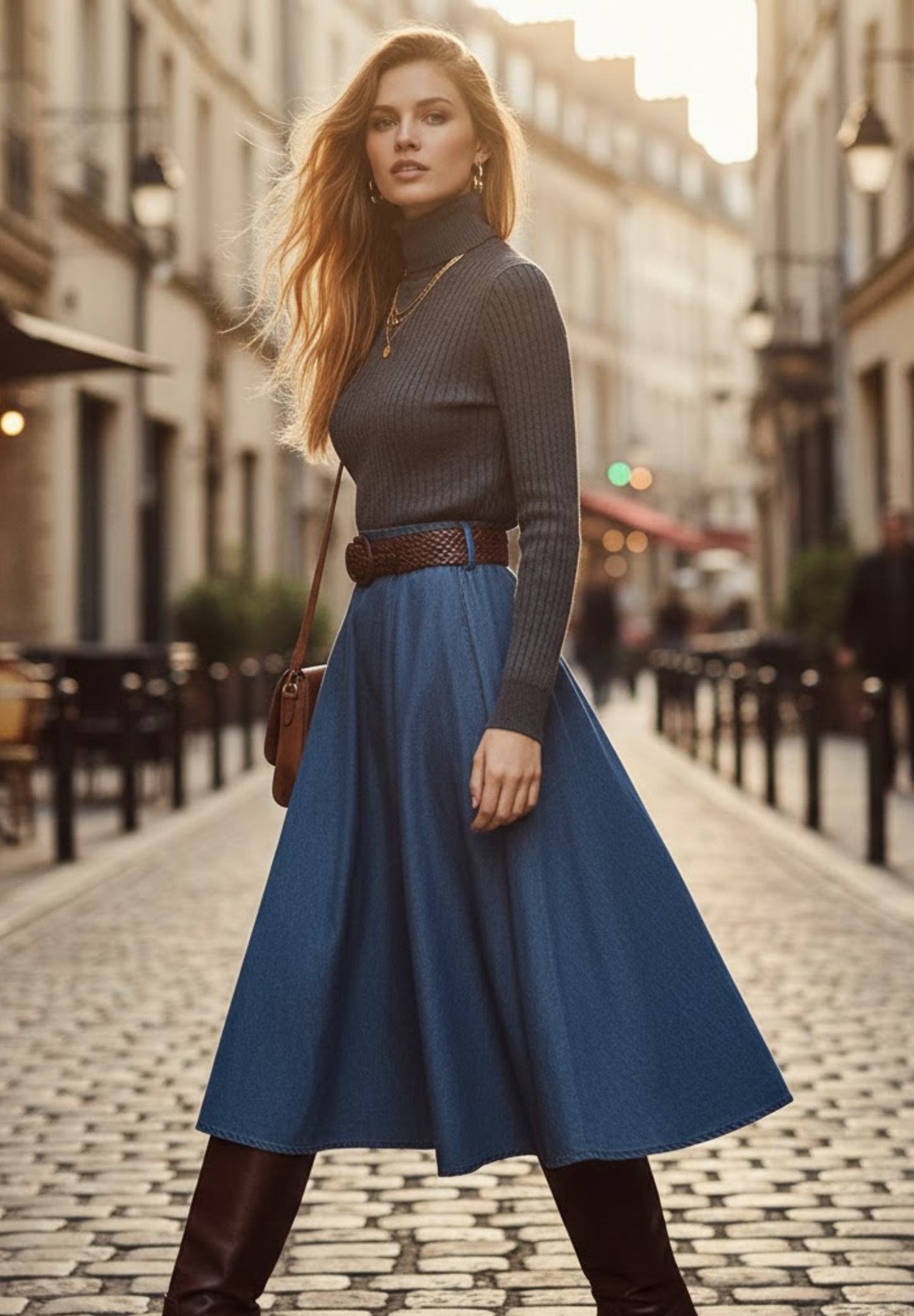 Jupe en denim PLISSÉA