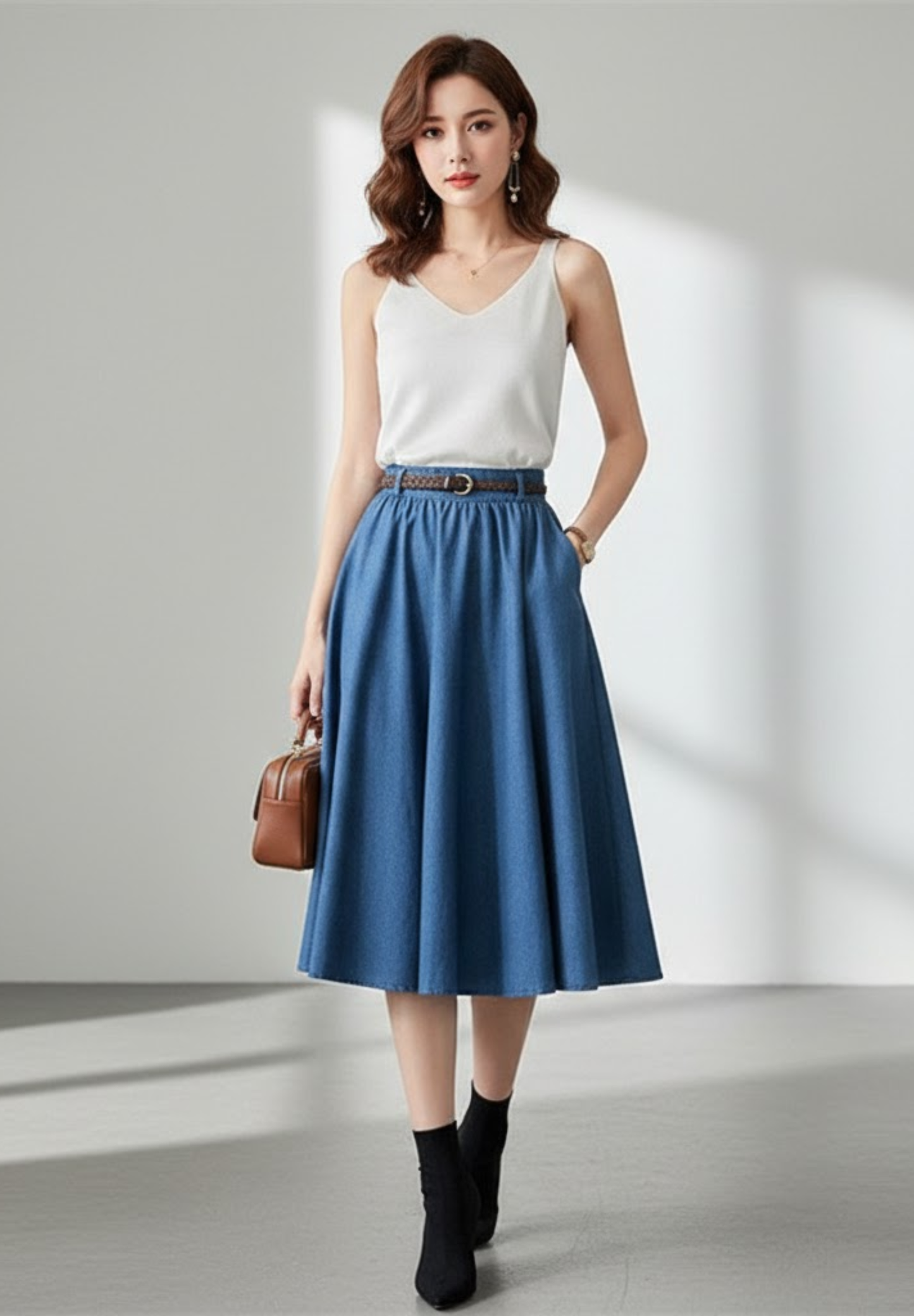 Jupe en denim PLISSÉA