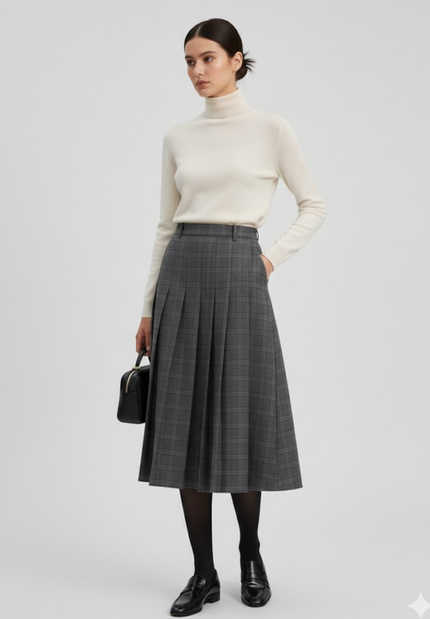 Jupe évasée plissée