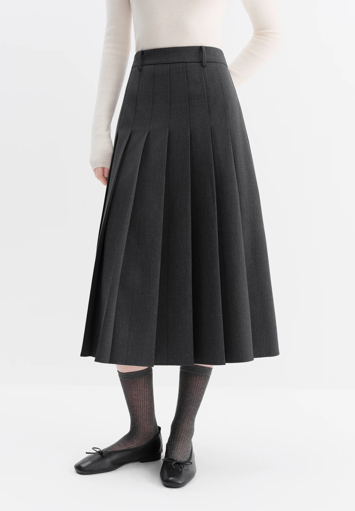 Jupe évasée plissée
