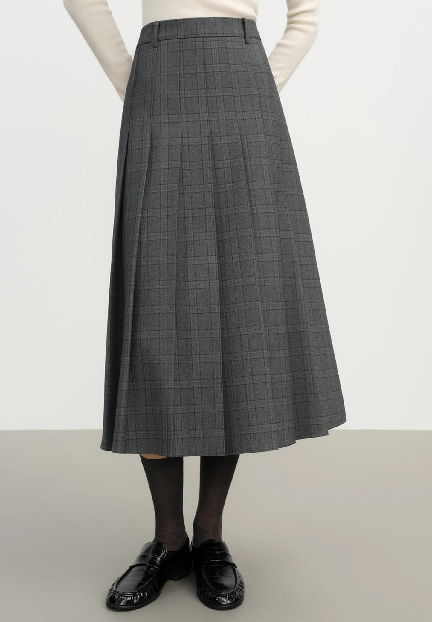 Jupe évasée plissée