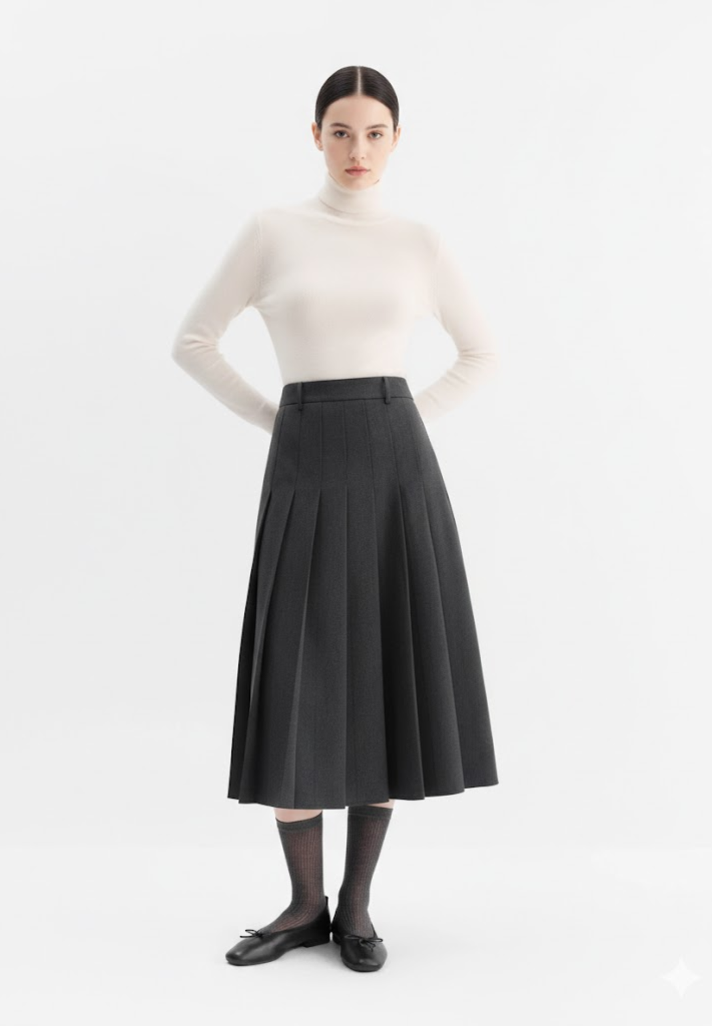 Jupe évasée plissée
