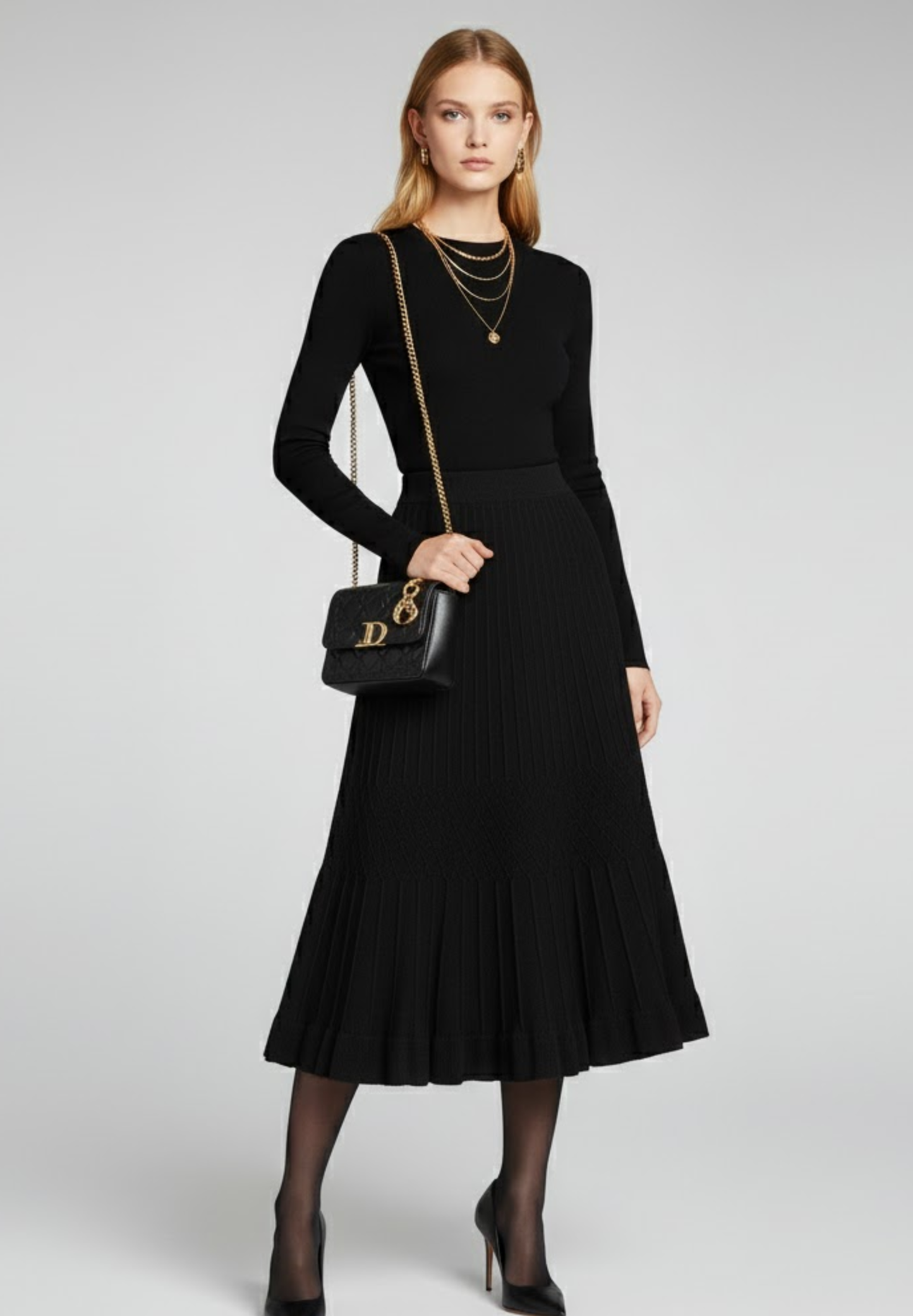 Jupe longue plissée hiver