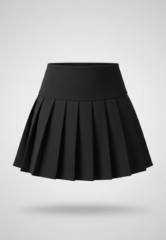 Jupe courte plissée noire style #American