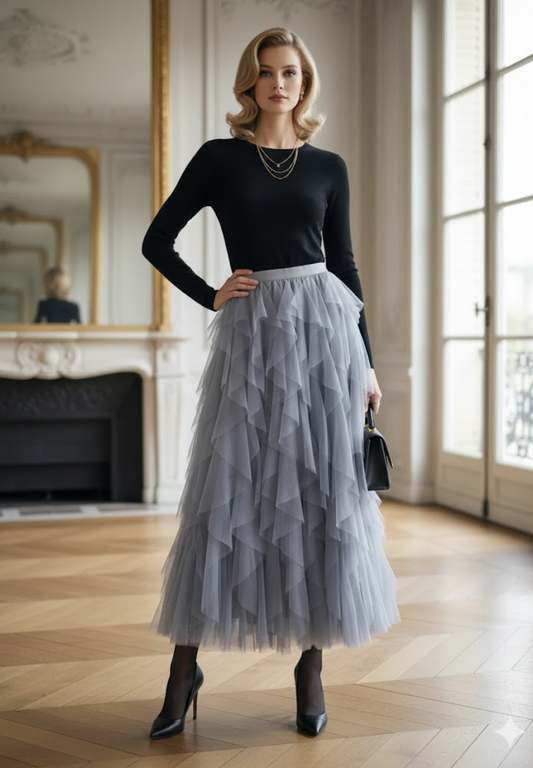 Jupe plissée taille haute