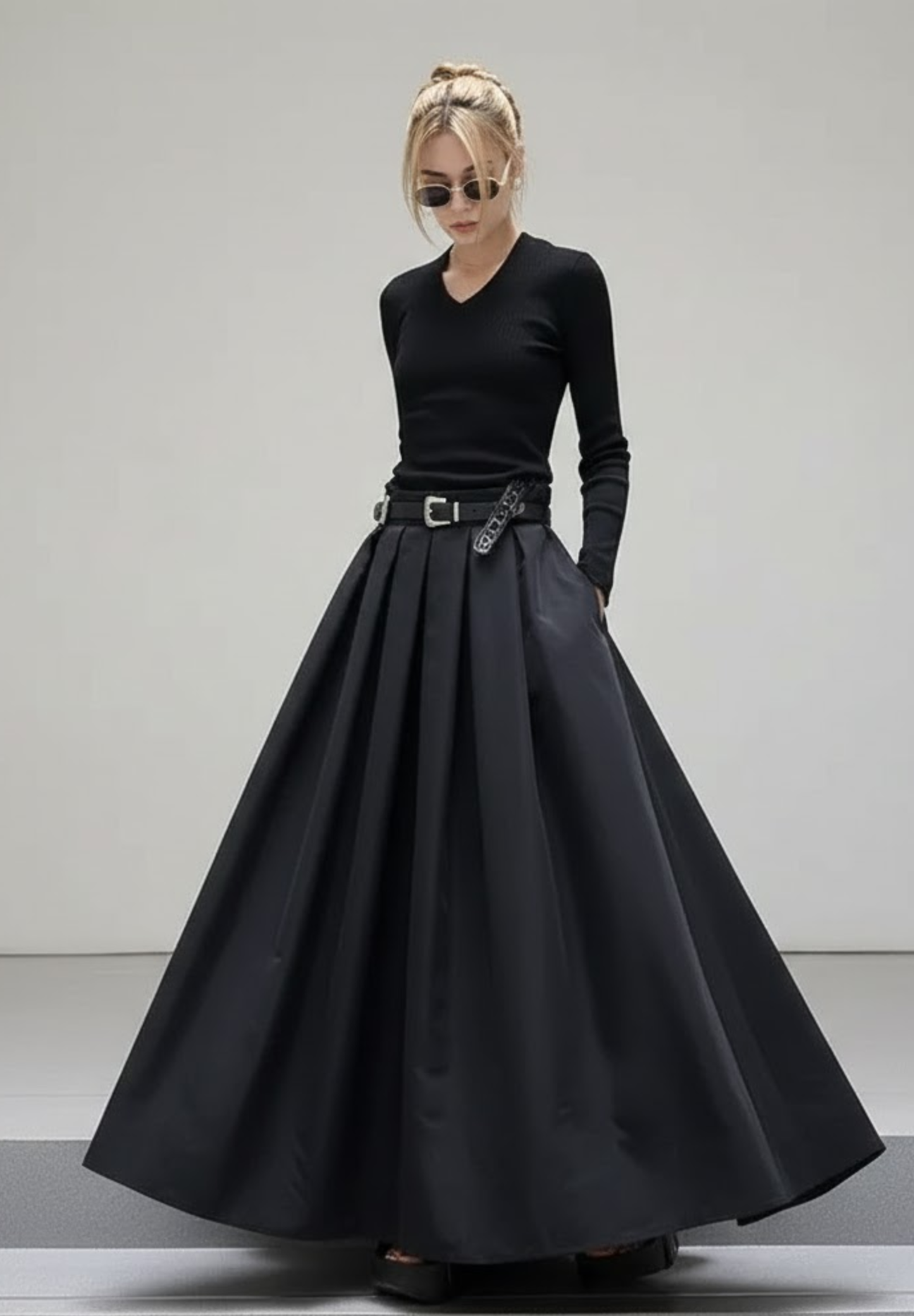 Jupe plissée noire