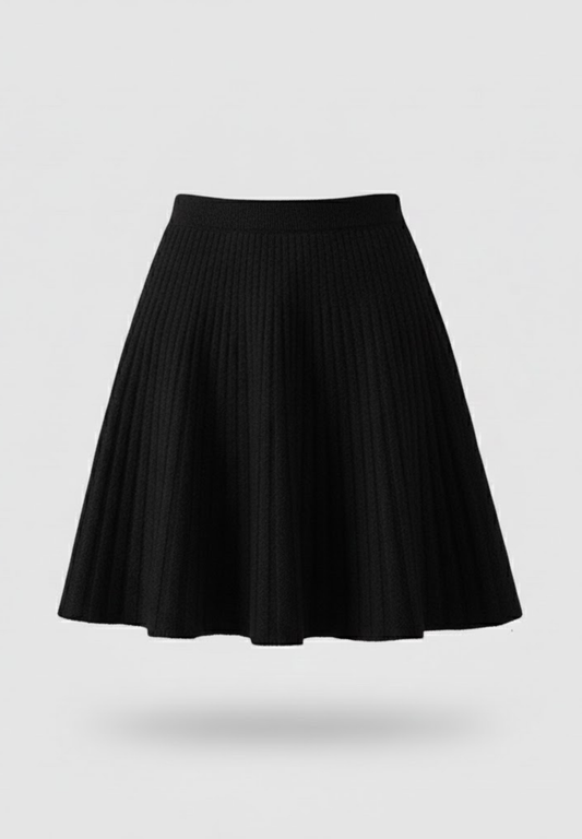 Mini jupe plissée cachemire